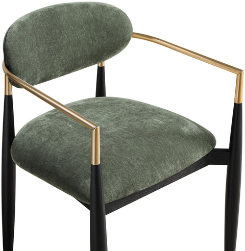 Harlow Olive Performance Fabric Upholstered Dining Arm Chair , 2-Piece (Style 2)