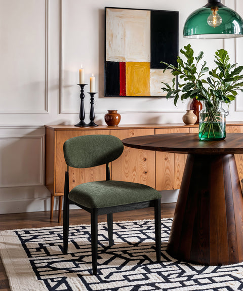 Harlow Olive Performance Fabric Upholstered Dining Side Chair , 2-Piece (Style 2)