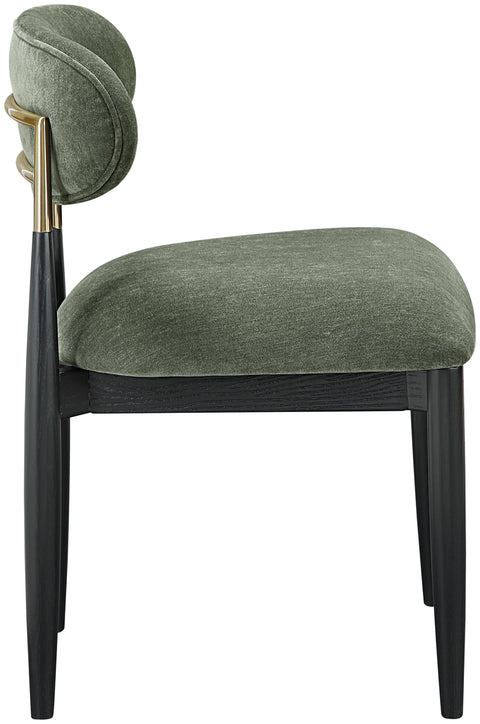 Harlow Olive Performance Fabric Upholstered Dining Side Chair , 2-Piece (Style 2)