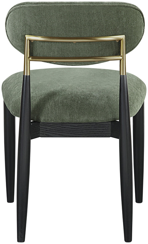 Harlow Olive Performance Fabric Upholstered Dining Side Chair , 2-Piece (Style 2)