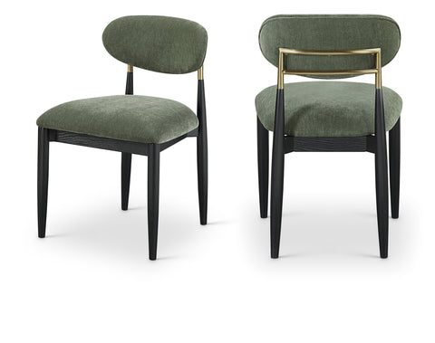 Harlow Olive Performance Fabric Upholstered Dining Side Chair , 2-Piece (Style 2)