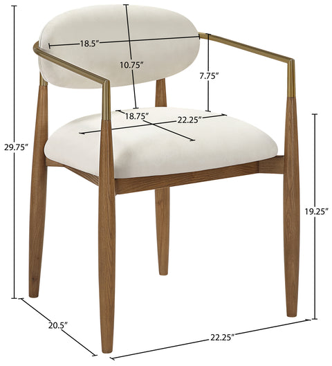 Harlow Beige Performance Fabric Upholstered Dining Arm Chair , 2-Piece (Style 2)