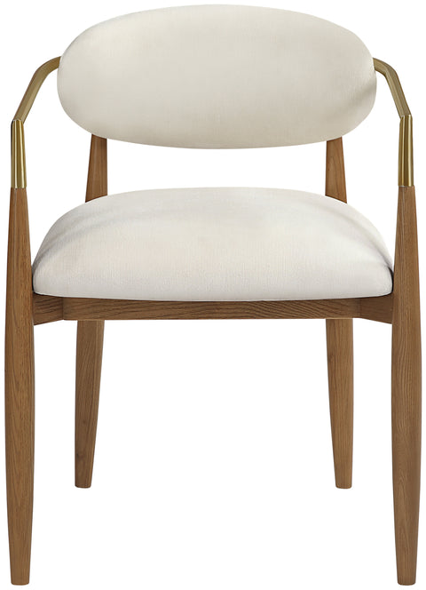 Harlow Beige Performance Fabric Upholstered Dining Arm Chair , 2-Piece (Style 2)