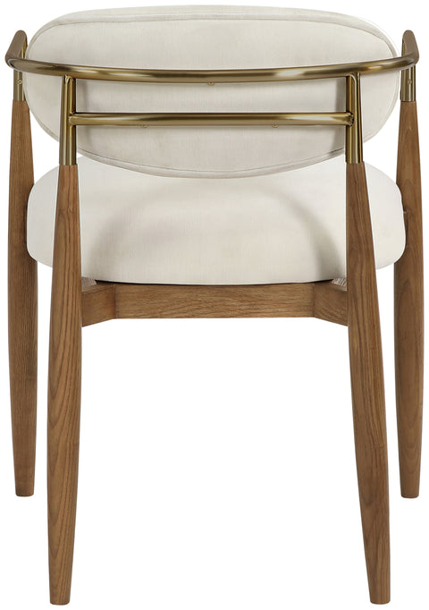 Harlow Beige Performance Fabric Upholstered Dining Arm Chair , 2-Piece (Style 2)