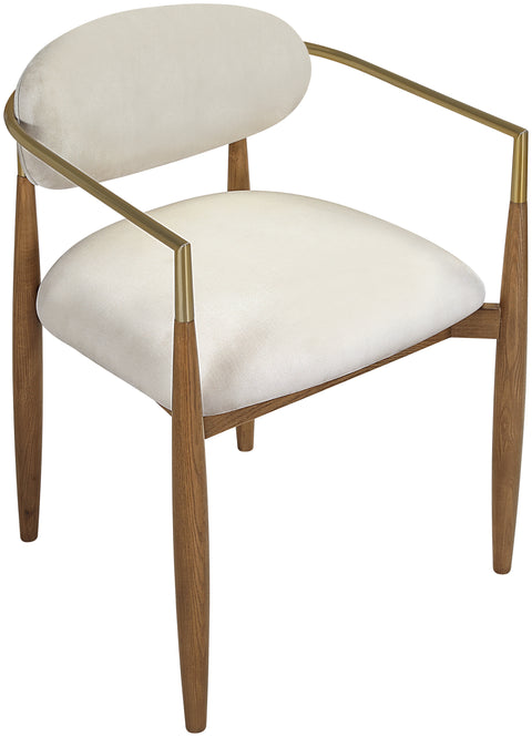 Harlow Beige Performance Fabric Upholstered Dining Arm Chair , 2-Piece (Style 2)