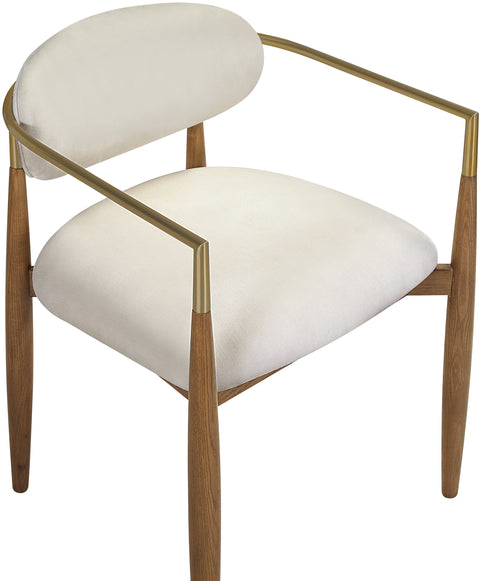 Harlow Beige Performance Fabric Upholstered Dining Arm Chair , 2-Piece (Style 2)