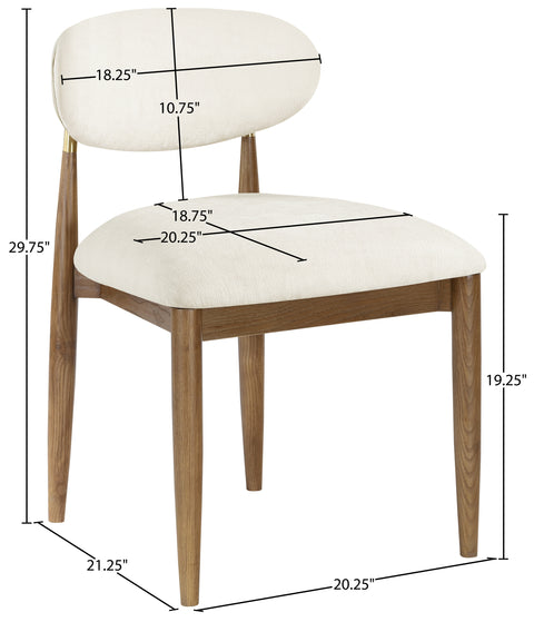 Harlow Beige Performance Fabric Upholstered Dining Side Chair , 2-Piece (Style 2)