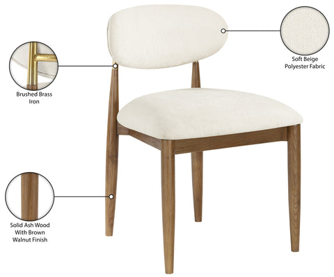 Harlow Beige Performance Fabric Upholstered Dining Side Chair , 2-Piece (Style 2)