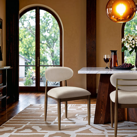 Harlow Beige Performance Fabric Upholstered Dining Side Chair , 2-Piece (Style 2)