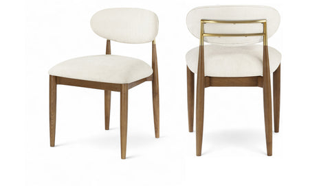 Harlow Beige Performance Fabric Upholstered Dining Side Chair , 2-Piece (Style 2)