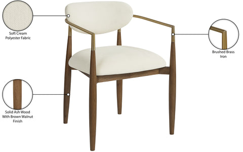 Harlow Cream Performance Fabric Upholstered Dining Arm Chair , 2-Piece (Style 3)