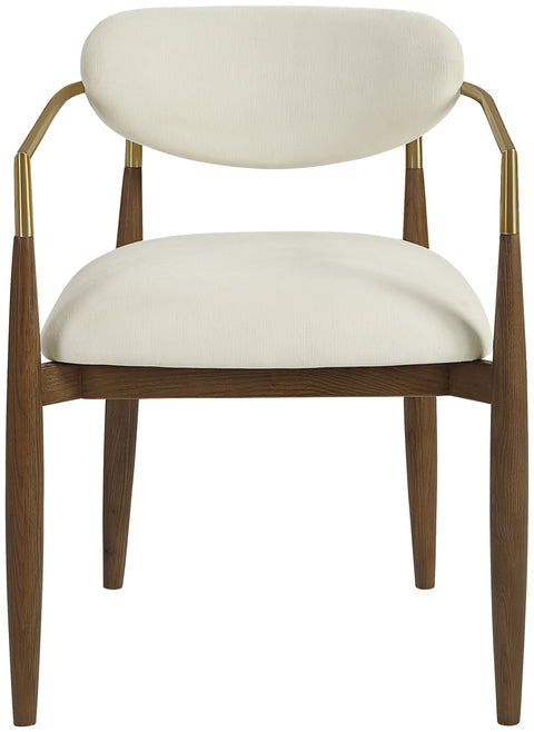 Harlow Cream Performance Fabric Upholstered Dining Arm Chair , 2-Piece (Style 3)