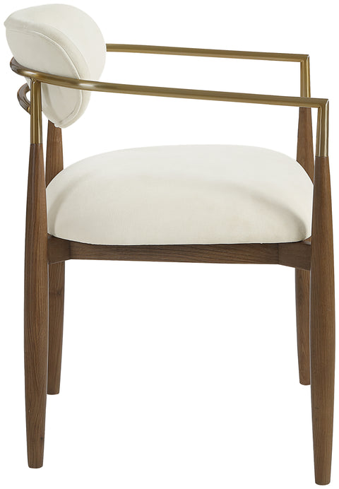 Harlow Cream Performance Fabric Upholstered Dining Arm Chair , 2-Piece (Style 3)