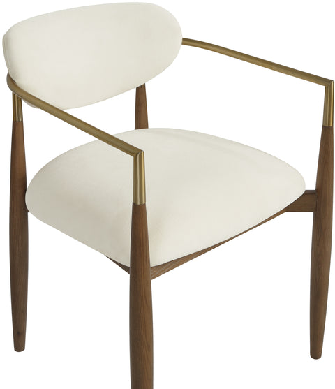 Harlow Cream Performance Fabric Upholstered Dining Arm Chair , 2-Piece (Style 3)