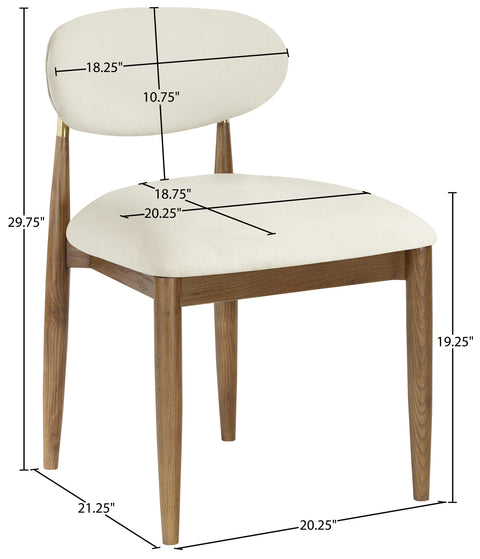 Harlow Cream Performance Fabric Upholstered Dining Side Chair , 2-Piece (Style 3)