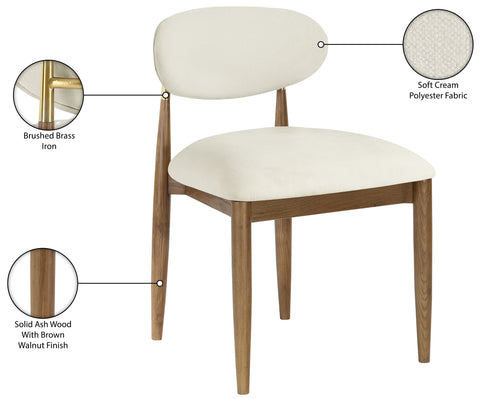 Harlow Cream Performance Fabric Upholstered Dining Side Chair , 2-Piece (Style 3)