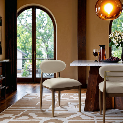 Harlow Cream Performance Fabric Upholstered Dining Side Chair , 2-Piece (Style 3)