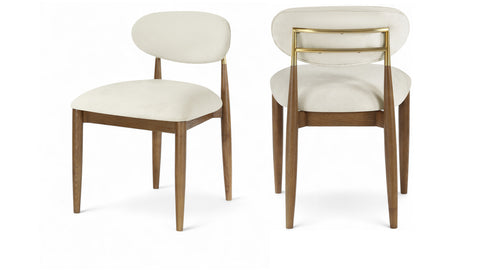 Harlow Cream Performance Fabric Upholstered Dining Side Chair , 2-Piece (Style 3)