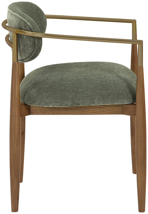 Harlow Olive Performance Fabric Upholstered Dining Arm Chair , 2-Piece (Style 3)