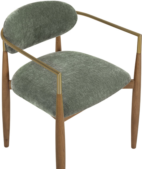 Harlow Olive Performance Fabric Upholstered Dining Arm Chair , 2-Piece (Style 3)