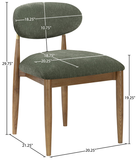 Harlow Olive Performance Fabric Upholstered Dining Side Chair , 2-Piece (Style 3)