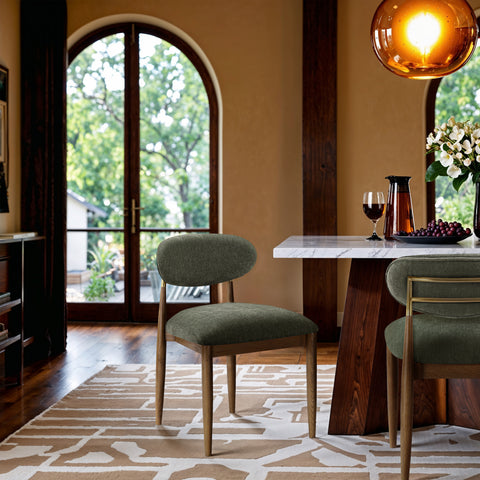 Harlow Olive Performance Fabric Upholstered Dining Side Chair , 2-Piece (Style 3)