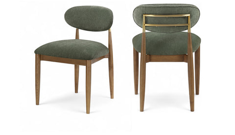 Harlow Olive Performance Fabric Upholstered Dining Side Chair , 2-Piece (Style 3)