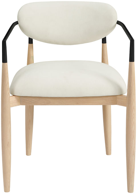 Harlow Cream Performance Fabric Upholstered Dining Arm Chair , 2-Piece (Style 4)