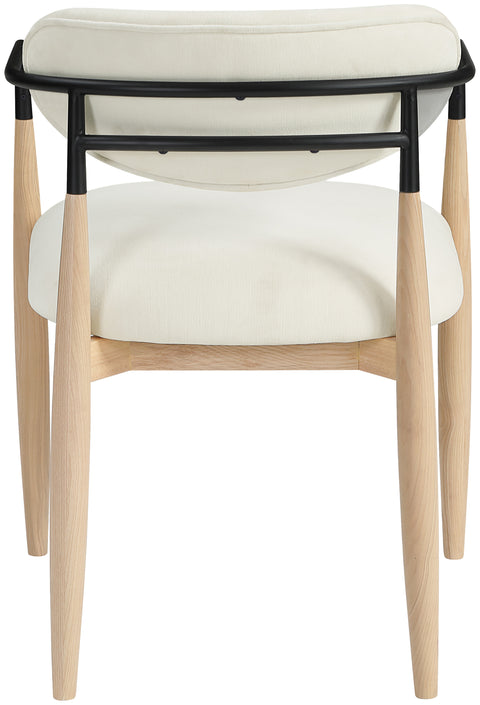 Harlow Cream Performance Fabric Upholstered Dining Arm Chair , 2-Piece (Style 4)