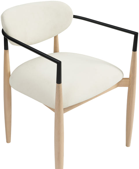 Harlow Cream Performance Fabric Upholstered Dining Arm Chair , 2-Piece (Style 4)