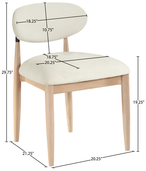 Harlow Cream Performance Fabric Upholstered Dining Side Chair , 2-Piece (Style 4)
