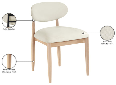 Harlow Cream Performance Fabric Upholstered Dining Side Chair , 2-Piece (Style 4)