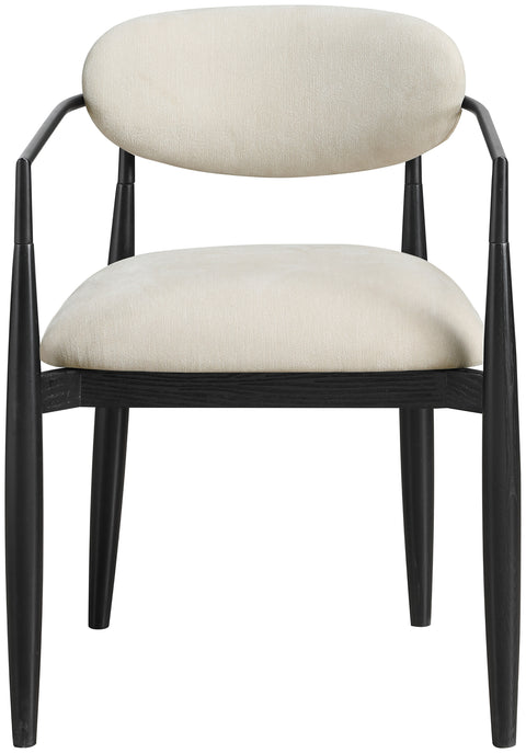 Harlow Beige Performance Fabric Upholstered Dining Arm Chair , 2-Piece (Style 3)