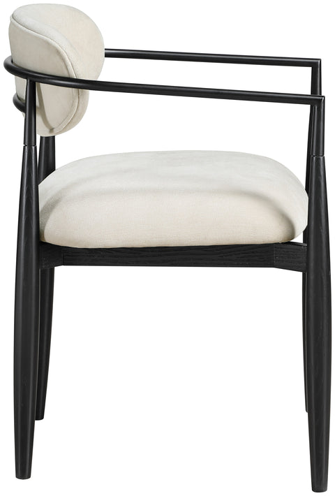 Harlow Beige Performance Fabric Upholstered Dining Arm Chair , 2-Piece (Style 3)