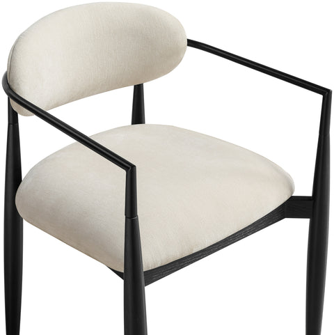 Harlow Beige Performance Fabric Upholstered Dining Arm Chair , 2-Piece (Style 3)