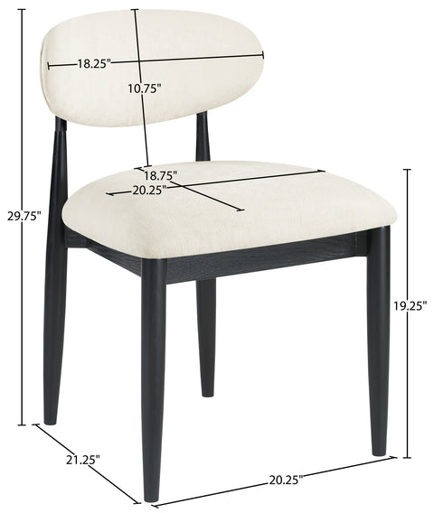 Harlow Beige Performance Fabric Upholstered Dining Side Chair , 2-Piece (Style 3)