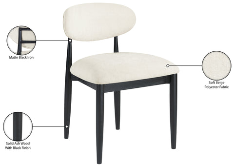 Harlow Beige Performance Fabric Upholstered Dining Side Chair , 2-Piece (Style 3)