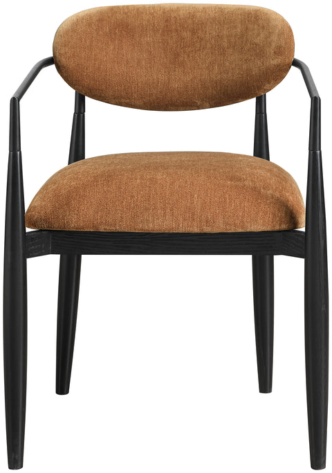 Harlow Cognac Performance Fabric Upholstered Dining Arm Chair , 2-Piece (Style 3)