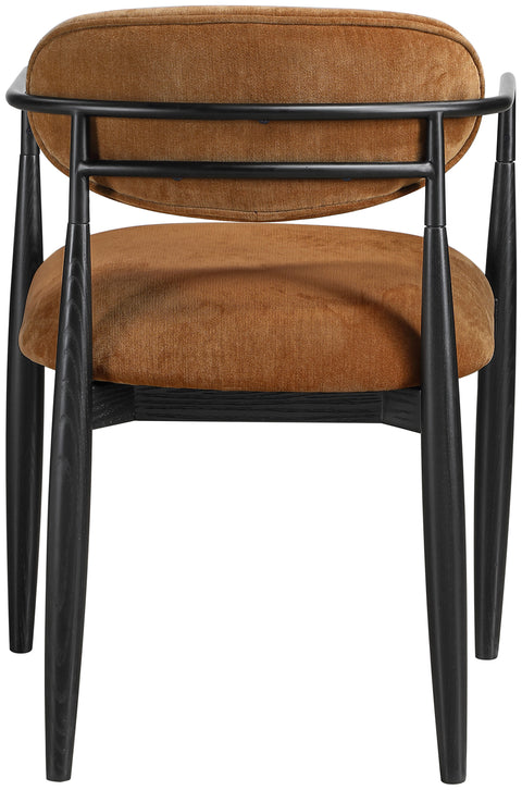 Harlow Cognac Performance Fabric Upholstered Dining Arm Chair , 2-Piece (Style 3)