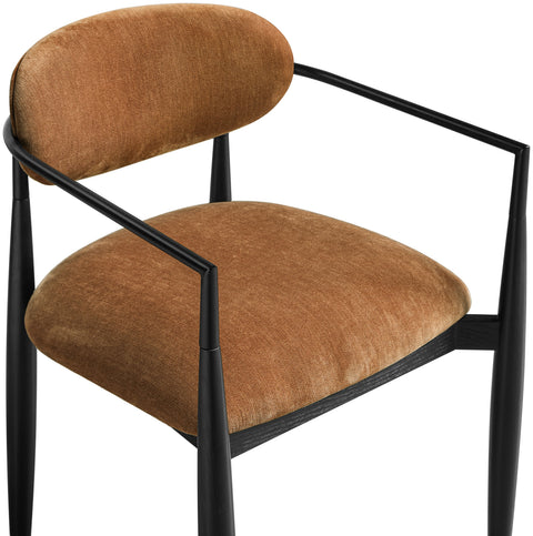Harlow Cognac Performance Fabric Upholstered Dining Arm Chair , 2-Piece (Style 3)