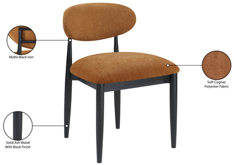 Harlow Cognac Performance Fabric Upholstered Dining Side Chair , 2-Piece (Style 3)