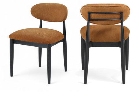 Harlow Cognac Performance Fabric Upholstered Dining Side Chair , 2-Piece (Style 3)