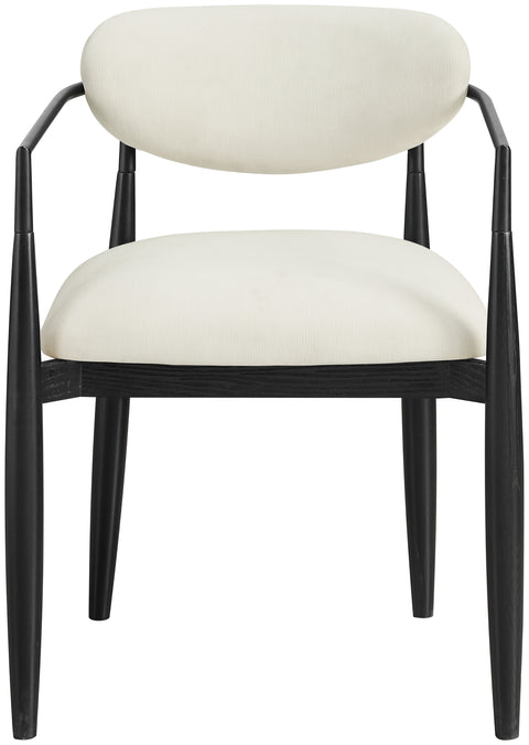 Harlow Cream Performance Fabric Upholstered Dining Arm Chair , 2-Piece (Style 5)