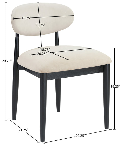 Harlow Cream Performance Fabric Upholstered Dining Side Chair , 2-Piece (Style 5)