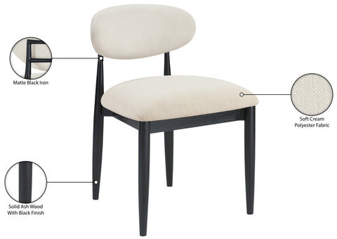 Harlow Cream Performance Fabric Upholstered Dining Side Chair , 2-Piece (Style 5)