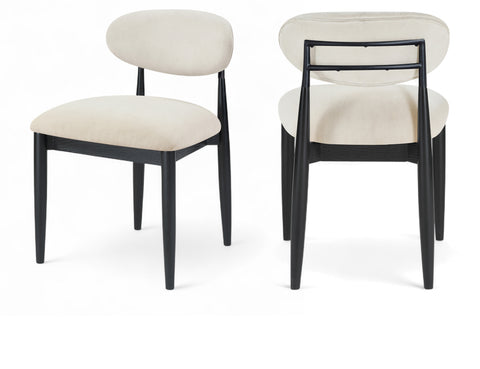 Harlow Cream Performance Fabric Upholstered Dining Side Chair , 2-Piece (Style 5)
