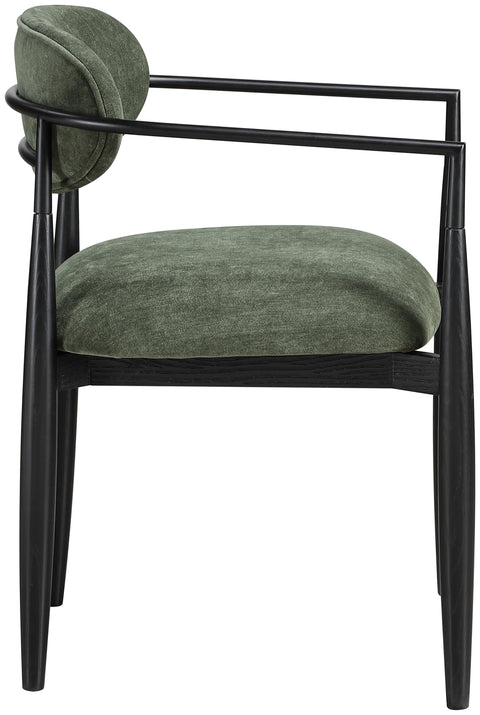 Harlow Olive Performance Fabric Upholstered Dining Arm Chair , 2-Piece (Style 4)