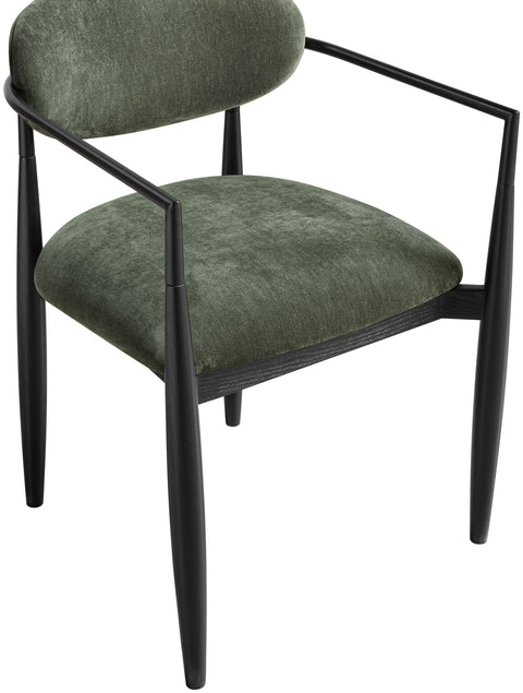 Harlow Olive Performance Fabric Upholstered Dining Arm Chair , 2-Piece (Style 4)