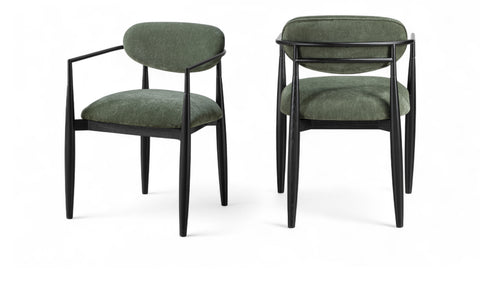 Harlow Olive Performance Fabric Upholstered Dining Arm Chair , 2-Piece (Style 4)