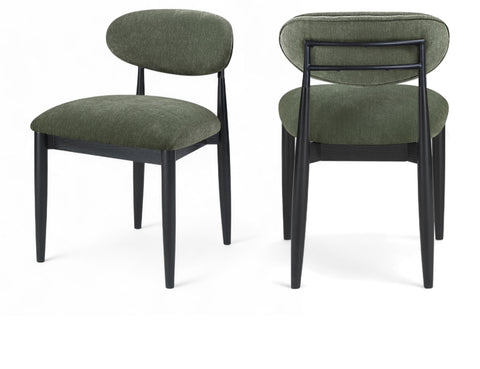 Harlow Olive Performance Fabric Upholstered Dining Side Chair , 2-Piece (Style 4)